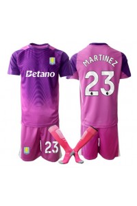 Fotbalové Dres Aston Villa Emiliano Martinez #23 Brankářské Dětské Třetí Oblečení 2025-26 Krátký Rukáv (+ trenýrky)